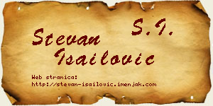 Stevan Isailović vizit kartica